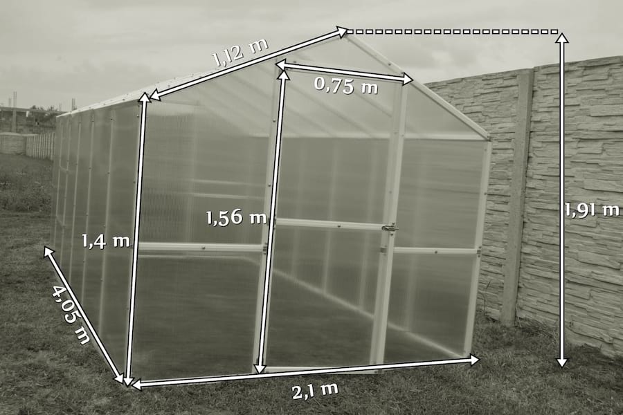 Szklarnia poliwęglanowa 2,1x4 wymiary