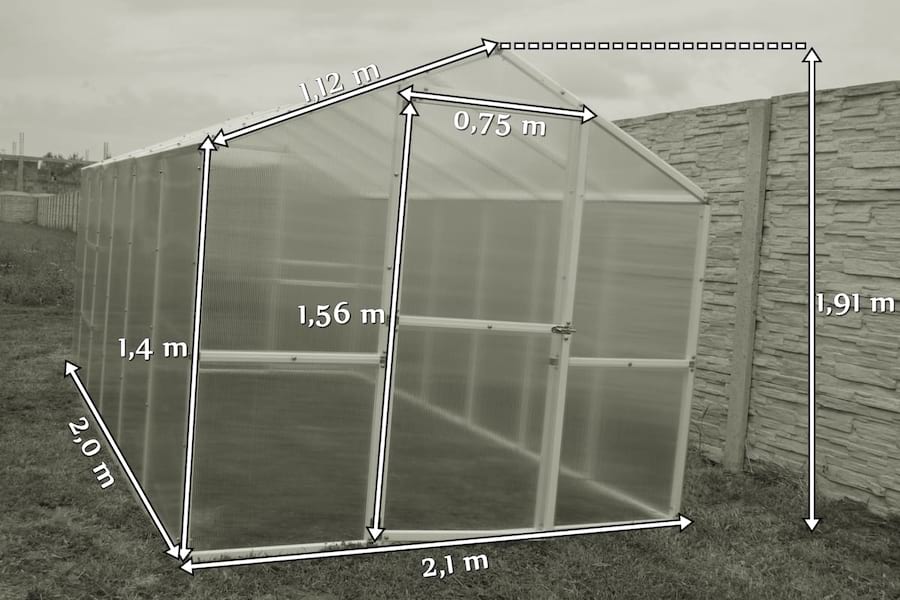 Szklarnia poliwęglanowa 2,1x2,1 wymiary
