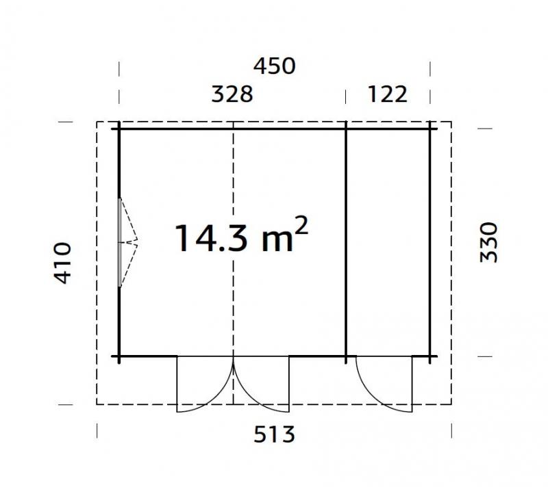 Klasyczny domek letniskowy z drewna BARTEK 5x3,5 (14,2 m2)