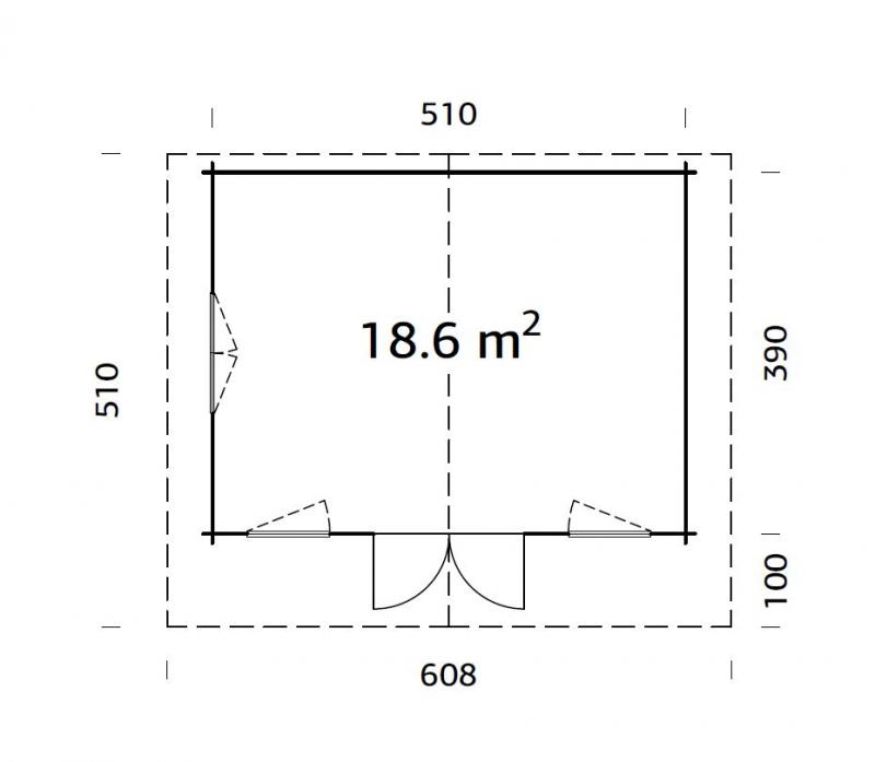 Domek z drewna na działkę GRZEGORZ B 5x4 (18,6 m2)