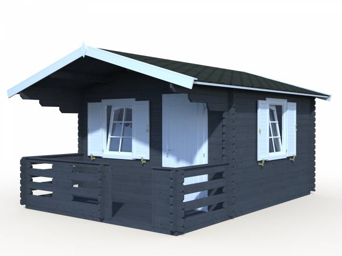 Drewniany domek z tarasem JACEK A 3,5x5 (10,4+4,2 m2)