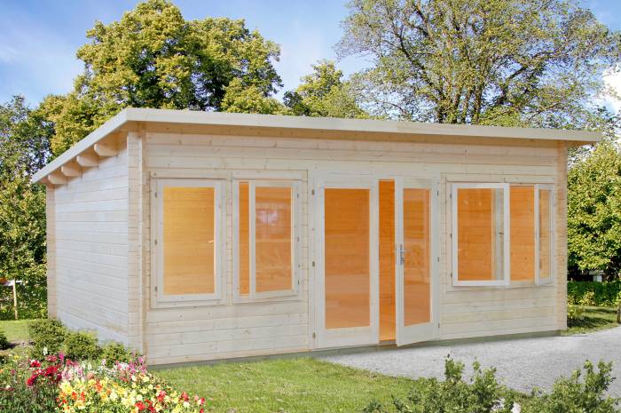 Drewniany domek na wąską działkę KAMIL C 5,5x4 (19,4 m2)