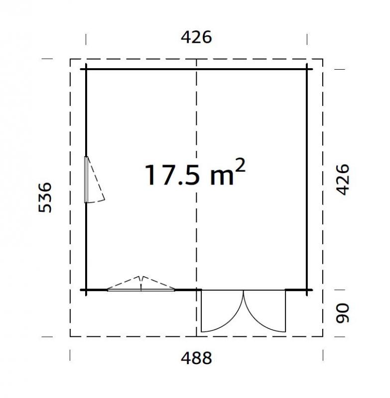 Domek ogrodowy drewniany MARCIN B 4,5x4,5 (17,5 m2)