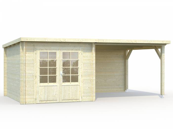 Drewniany domek na działkę z daszkiem ROBERT B 5,5x3