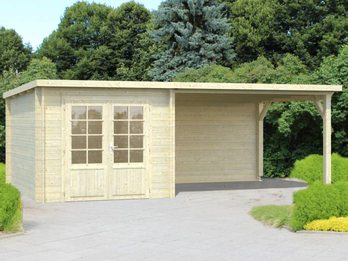 Mały domek drewniany na działkę ROBERT C 6x3 (6,9+10,0 m2)