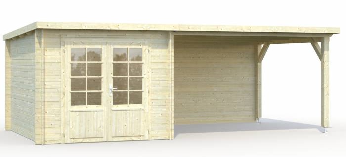 Mały domek drewniany na działkę ROBERT C 6x3 (6,9+10,0 m2)