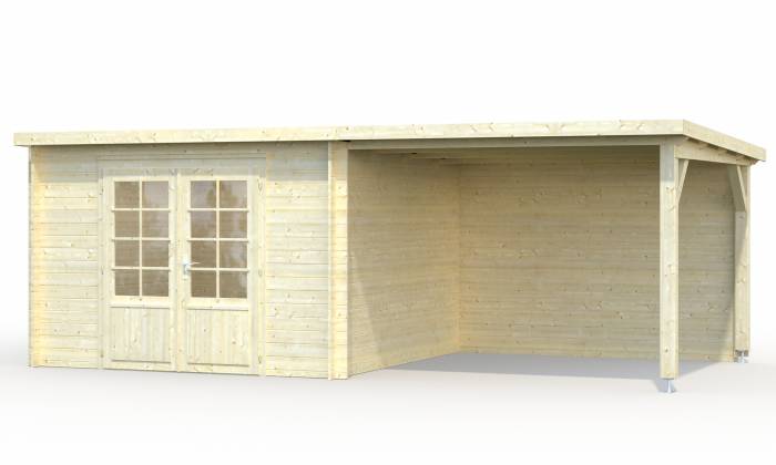 Mały drewniany domek na działkę ROBERT E 6x3 (8,7+8,2 m2)