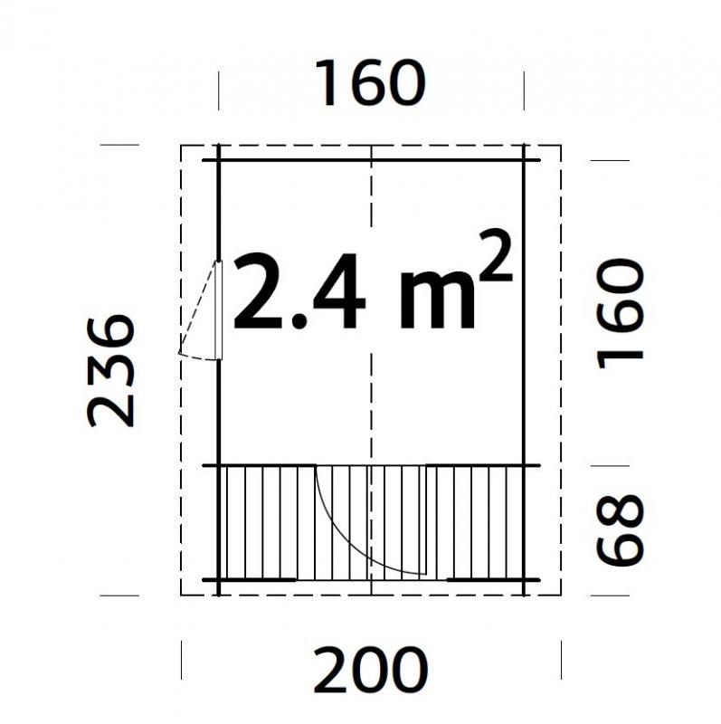 Domek drewniany dla dzieci do ogrodu IZA (2,4 m2)