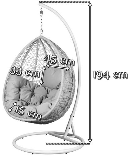 Wymiary kosza z technorattanu Dondolo - widok spod kąta
