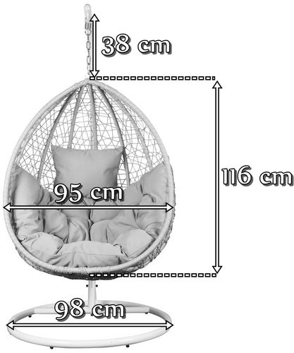 Wymiary kosza Dondolo technorattan front