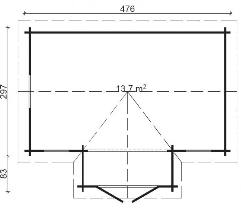 Letniskowy domek drewniany KUKUŁKA 5x4 (13,7m2)