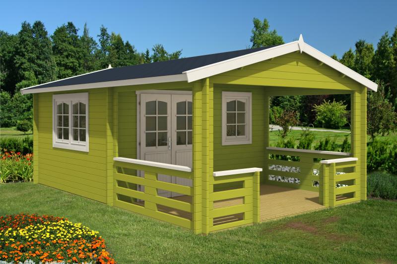 Letniskowy domek z tarasem KRAKWA 4x6 (21,8m2)