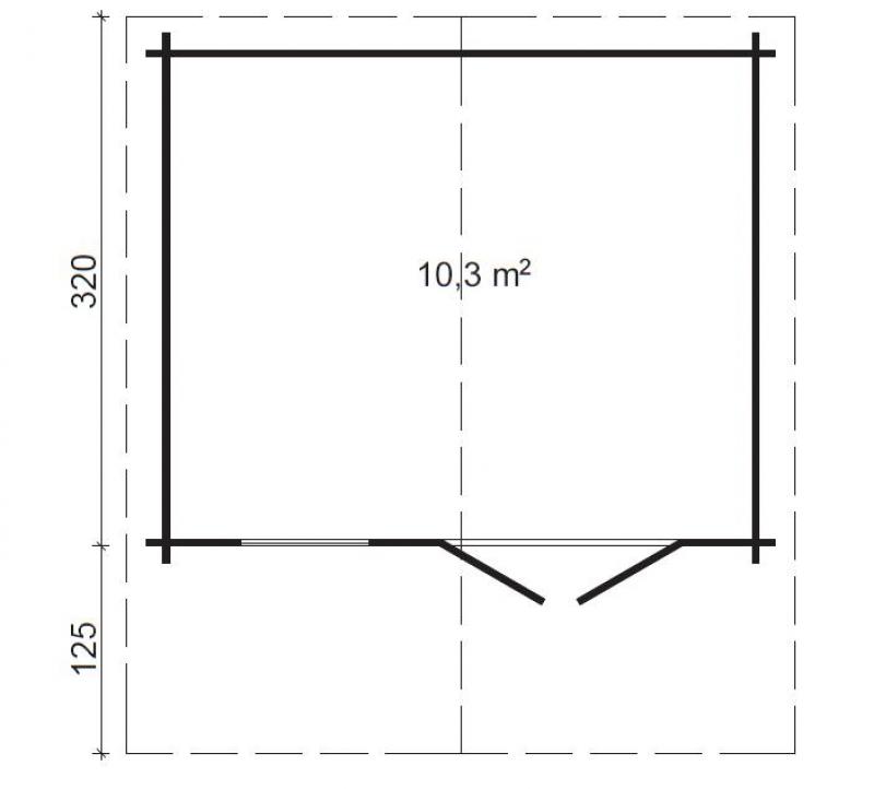 Klasyczny domek na działkę ogrodową KRZYŻÓWKA A 4x3 (10,3m2)