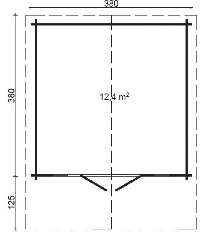 Letniskowy domek z drewna LELEK B 4x4 (12,4m2)