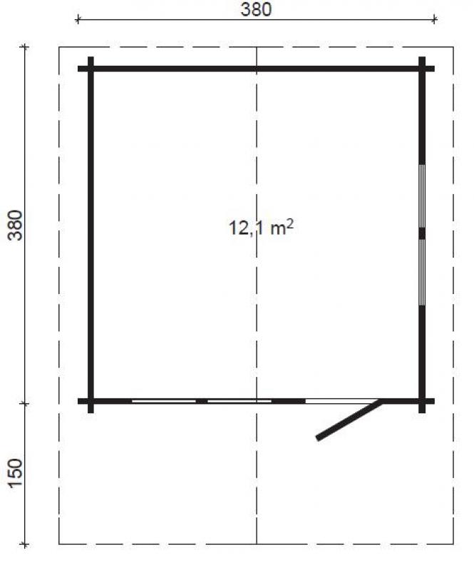 Domek na działkę ogrodową z drewna NURZYK 4x4 (12,1m2)