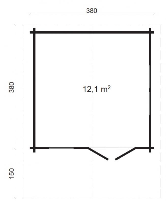 Letniskowy domek na działkę z drewna ORLIK B 4x4 (12,1m2)