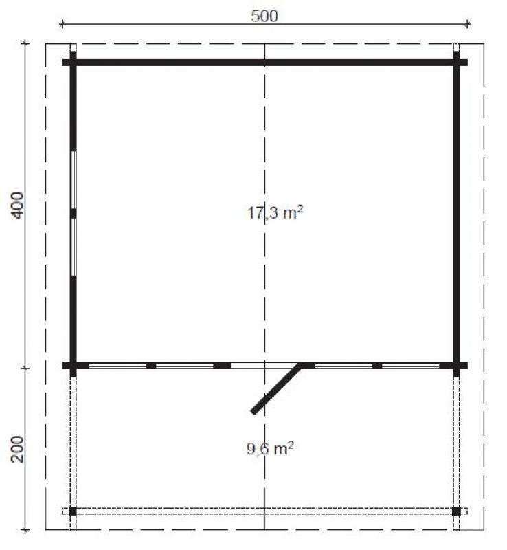 Wygodny domek z drewna na działkę ORZEŁ A 5x4 (17,26m2)