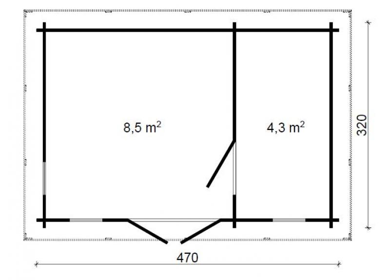 Nowoczesny domek drewniany na małą działkę KRUK E 5x3 (12,8m2)