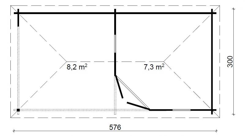 Letniskowy domek na działkę WILGA 6x3 (15,5m2)