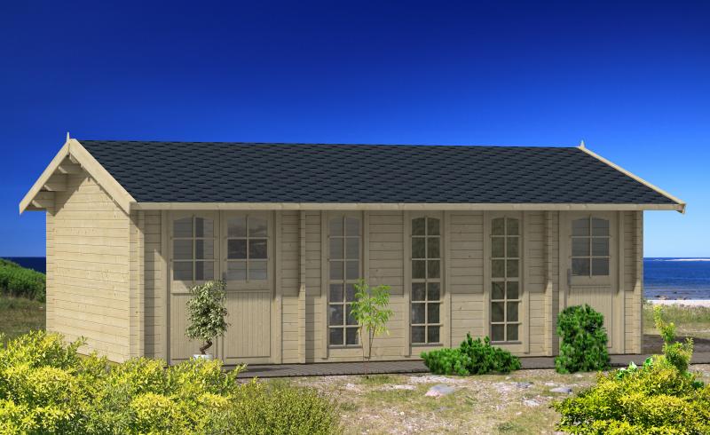 Drewniany domek na długą działkę RYBITWA A 7x3 (19,74m2)