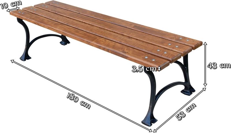 Ławka bez oparcia klasyczna 180cm
