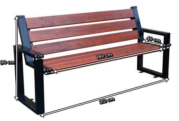 Ławka nowoczesna z oparciem 180 cm