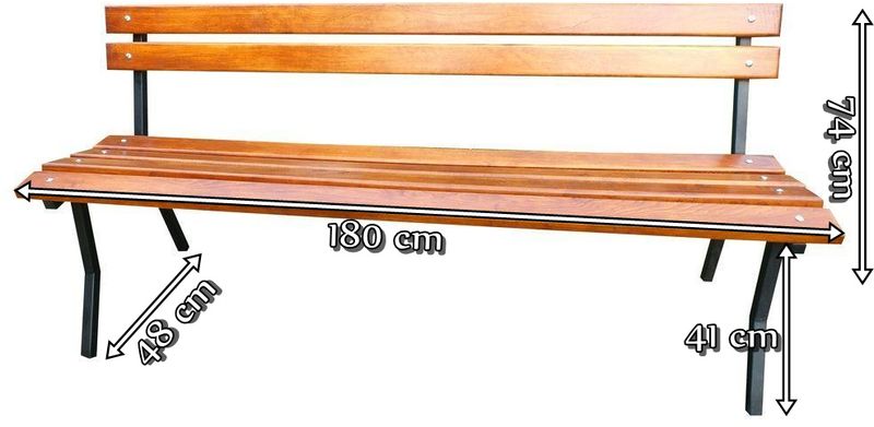 Wymiary ławki stalowej Fiemar 180