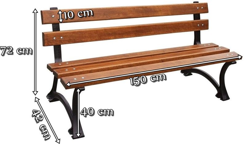 Wymiary ławki Fiemar 150 cm