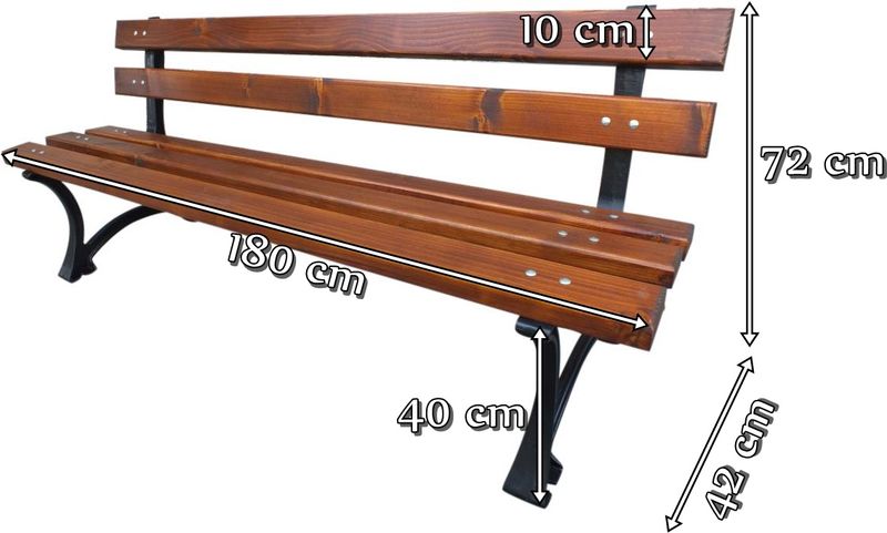Wymiary Ławki 180 cm Fiemar