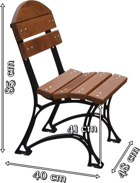 Żeliwne krzesło ogrodowe Restor wymiary