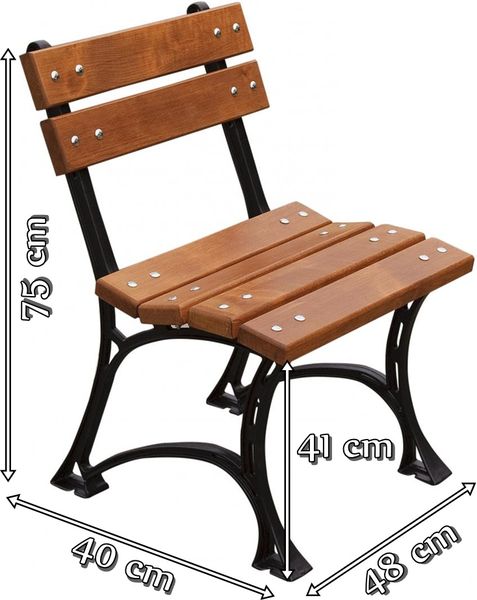 Żeliwne krzesło ogrodowe Restor wymiary