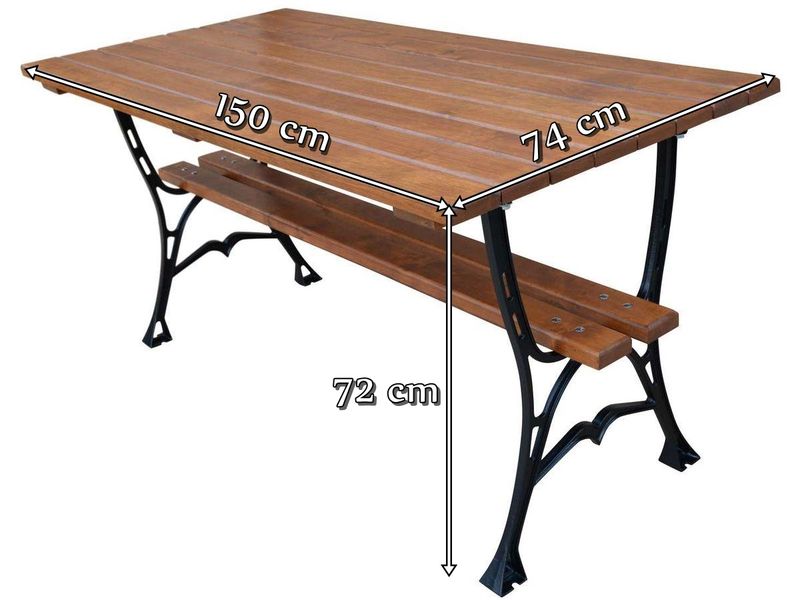 Wymiary stołu Ogrodowego Fiemar 150 cm