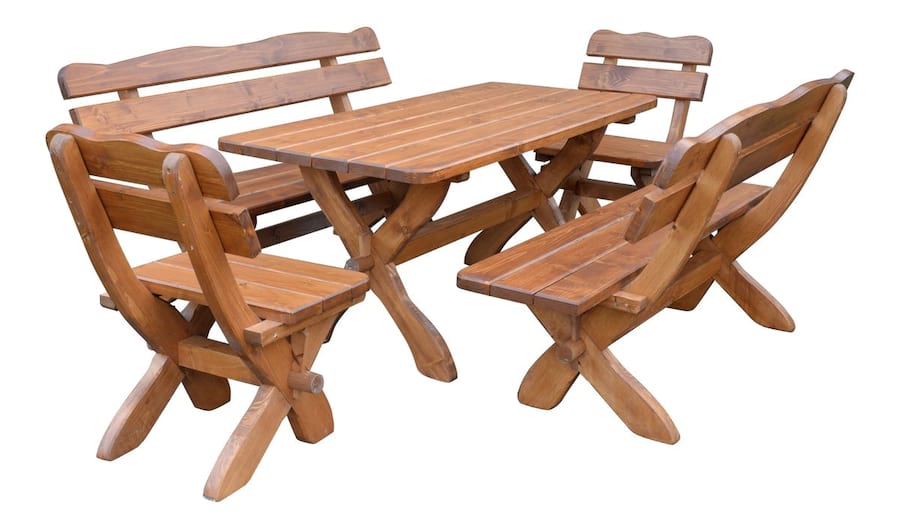 Zestaw mebli z litego drewna biesiadny