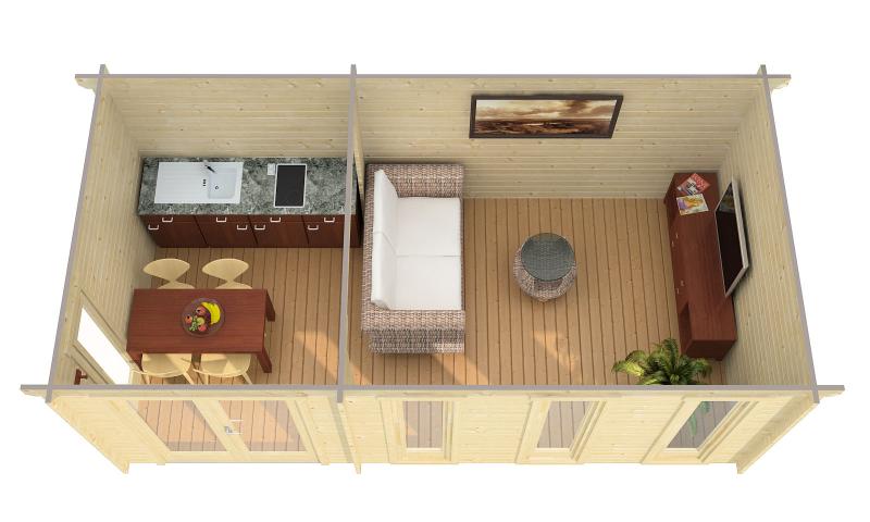 Nowoczesny domek letniskowy FLAMING 6x3 (14,9m2)