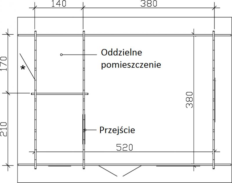 Domek letniskowy na długą działkę ESBJERG 1 4x5 (19,8 m2)