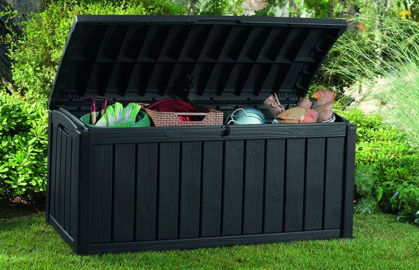 Elegancka skrzynia na taras Keter Glenwood grafitowa