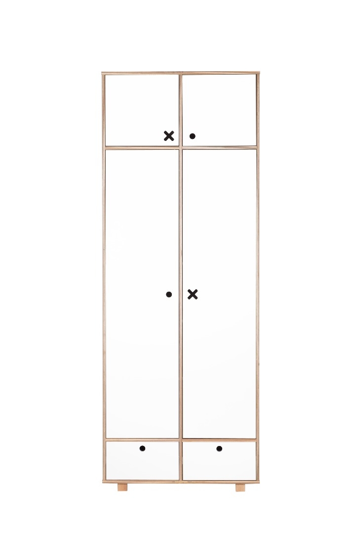 Szafa biała kółko i krzyżyk 215x80