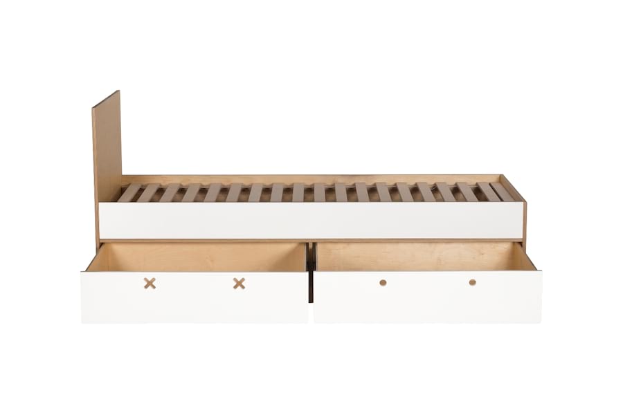 Łóżko białe kółko i krzyżyk