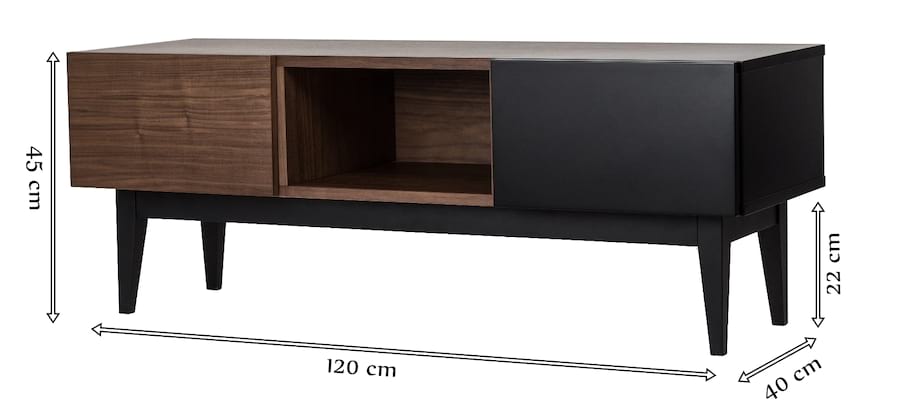 Szafka rtv 2B czarna wstawka