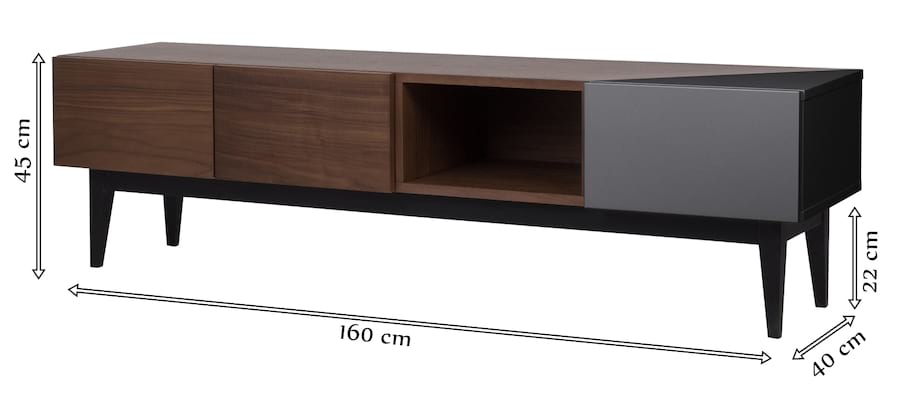 Szafka rtv czarna wstawka