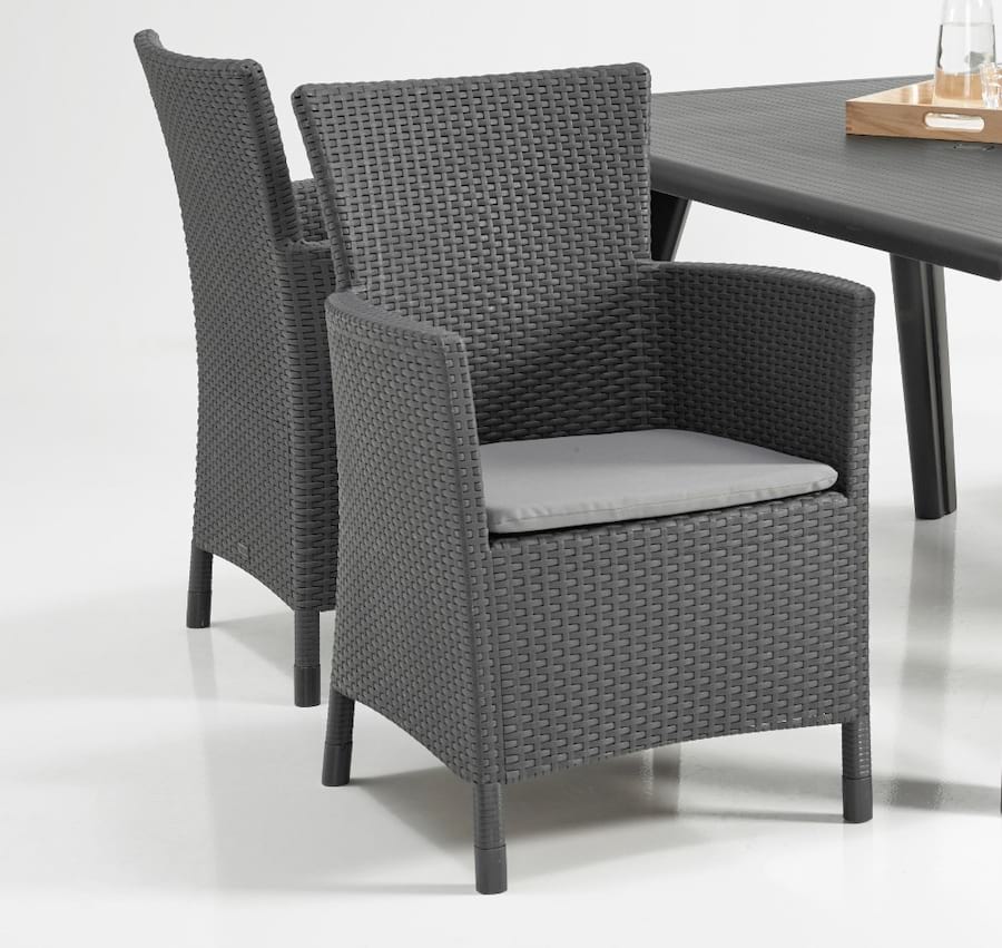 Grafitowy fotel ogrodowy Iowa