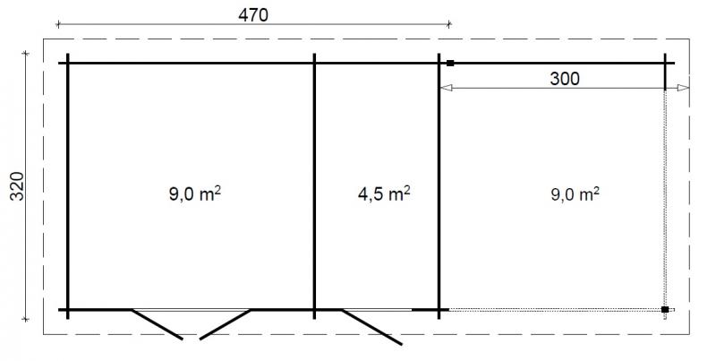 Nowoczesny domek letniskowy z drewna KRUK D 8x3 (22,5m2)