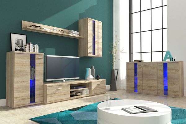 Meblościanka Life Dąb Sonoma prezentacja