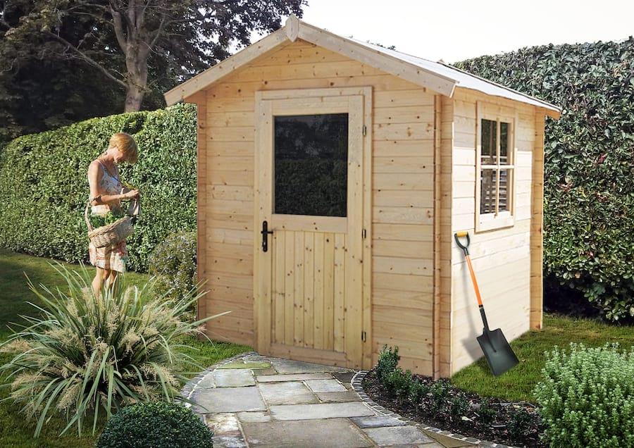 Mały domek z drewna Maczek 216x216