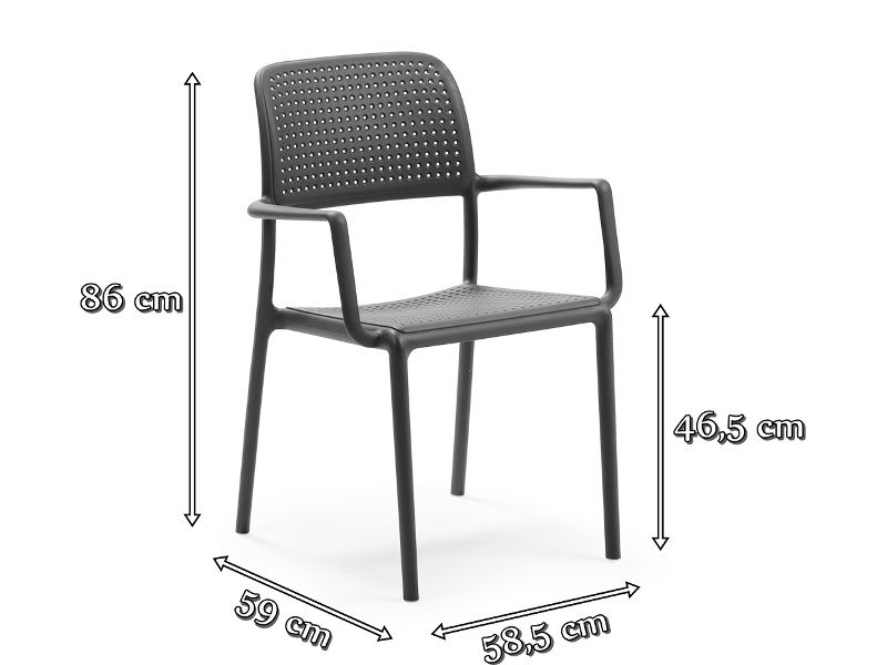 Wymiary krzesła Nardi Bora