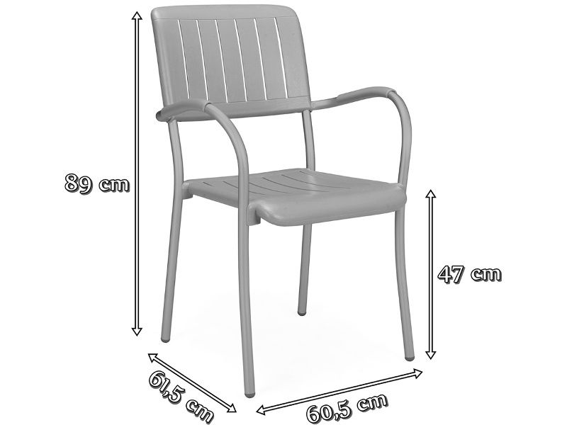 Nardi Musa krzesło eleganckie na taras - wymiary