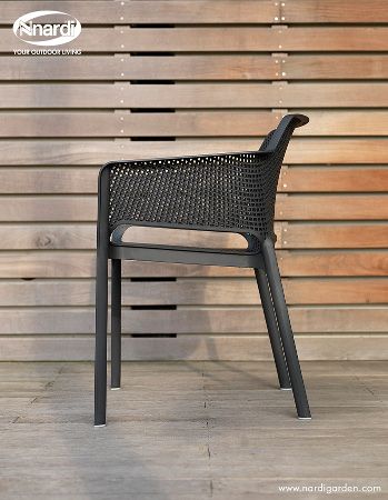 Nardi Net nowoczesne krzesło do ogrodu Antracite aranżacja