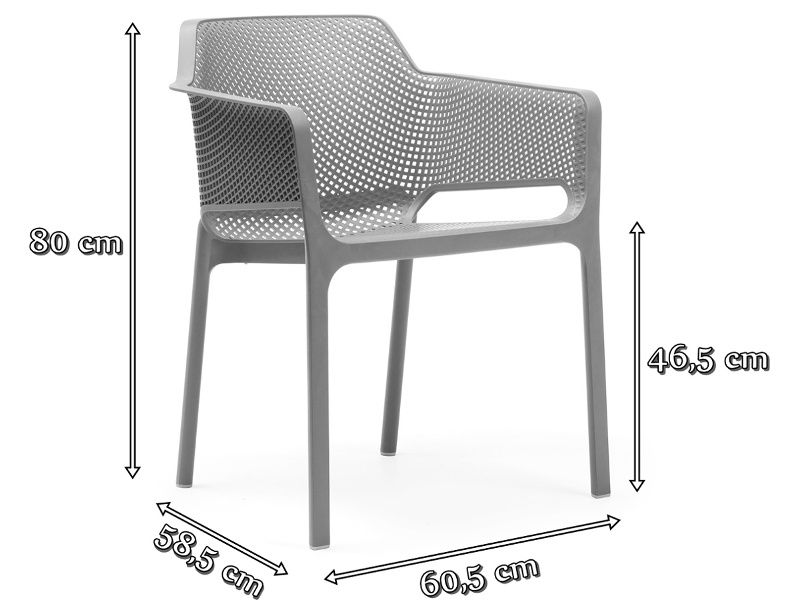 Nardi Net nowoczesne krzesło do ogrodu wymiary