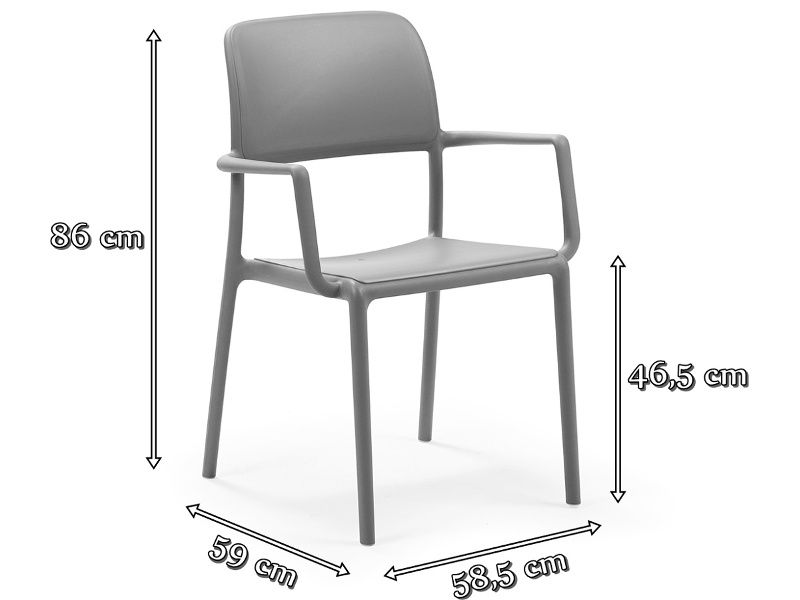 Wymiary krzesła Nardi Riva