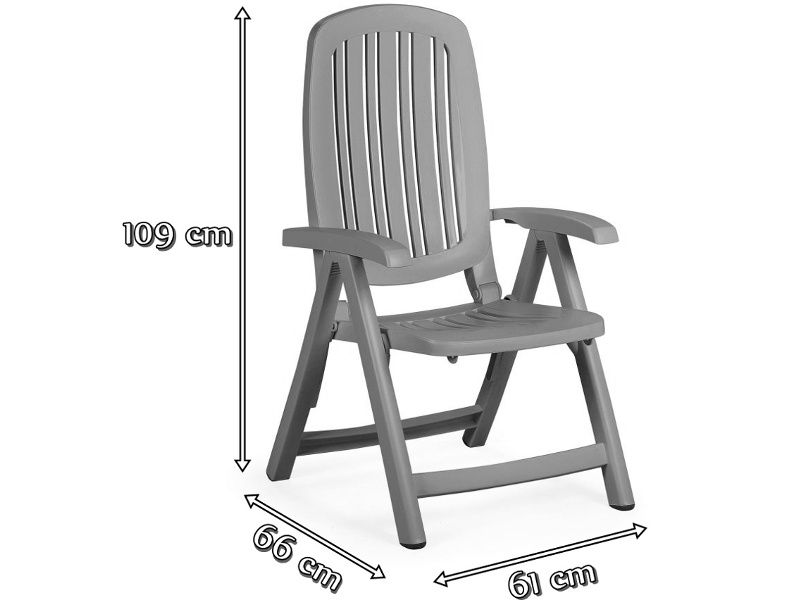 Nardi Salina krzesło ogrodowe regulowane - wymiary